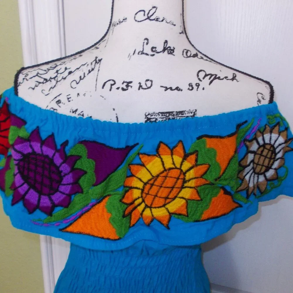 Embroidered Mexican Dress - Picture 2 of 5